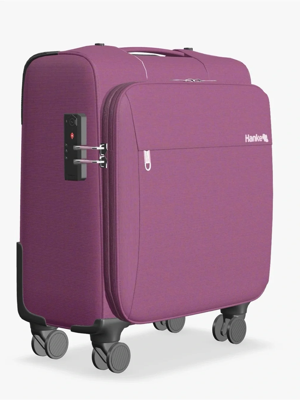 Hanke 16” Underseat Carry-On Luggage Small Softside Suitcase with Wheels Purple